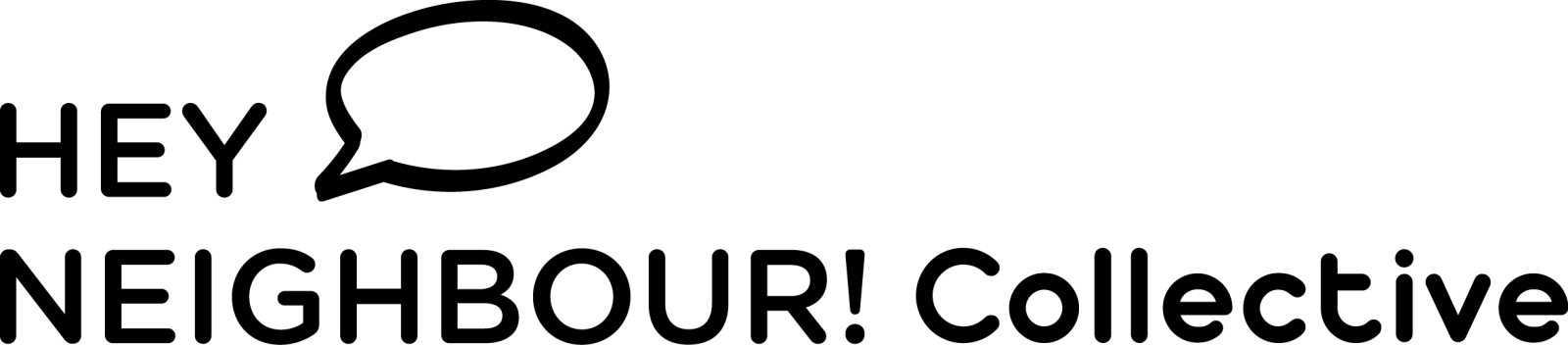 The Hey Neighbour Collective logo, in black.